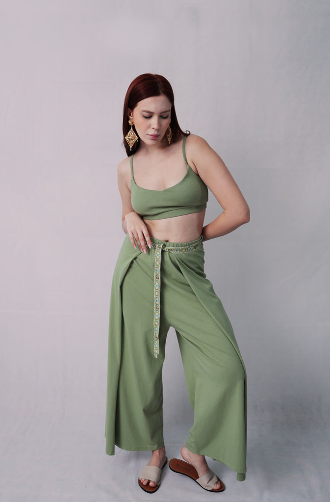 Kynuna Flare TrousersTrousersComfy brick red palazzo style culotte trousers with a dropped crotch. Ankle length with a wrap/cape design that accentuates the A-shape of the trousers and gently coGlobalistinaKynuna Flare TrousersGlobalistina